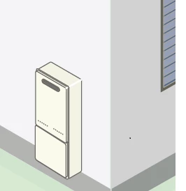 戸建壁掛け給湯器イメージ"