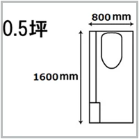 0.5坪のトイレ設置図